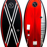 Hyperlite Shim Limited Edition Wakesurf Board 2021 - A black and red wakesurf board with a white logo on top.