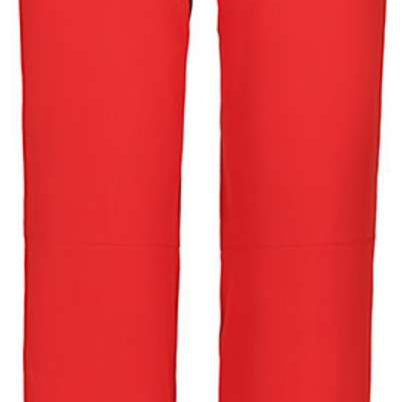 Icepeak Ladies Freyung Stretch Pant 2022-2023 - A pair of red ski pants with a black stripe on the side and a zippered pocket at the back.