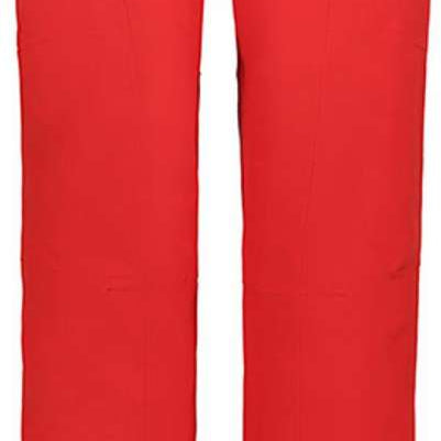 Icepeak Ladies Freyung Stretch Pant 2022-2023 - A pair of red ski pants with a black logo on the left thigh and silver zippers on both sides.
