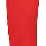 Icepeak Ladies Freyung Stretch Pant 2022-2023 - A pair of red snow pants with a zippered pocket on the left side, featuring a stretch material and a black elastic waistband at the bottom.