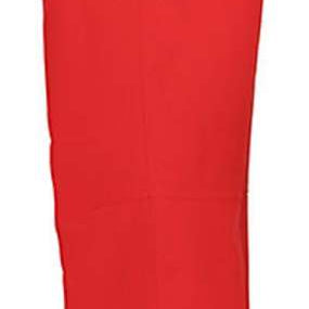 Icepeak Ladies Freyung Stretch Pant 2022-2023 - A pair of red snow pants with a zippered pocket on the left side, featuring a stretch material and a black elastic waistband at the bottom.