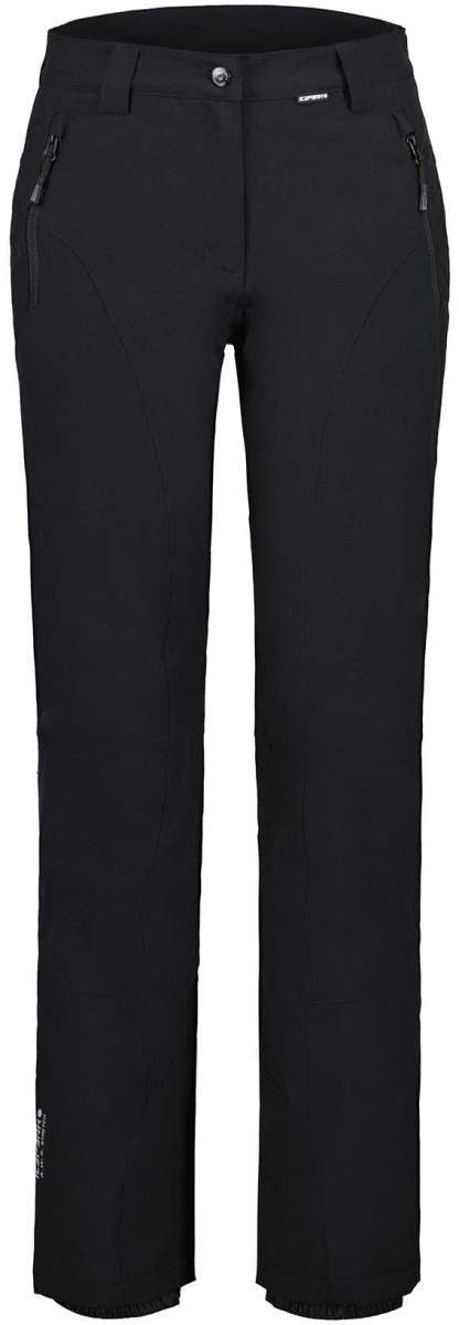 Icepeak Ladies Freyung Stretch Pant 2022-2023 - Black pants with a subtle white logo on the left thigh and silver hardware on the waistband.