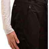 Icepeak Ladies Curlew Insulated Pant 2022-2023 - Black insulated ski pants with a subtle snowflake pattern on the side of one leg.