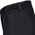 Icepeak Ladies Curlew Insulated Pant 2022-2023 - A pair of black insulated ski pants with a zippered pocket on the side and a belt loop at the waist.