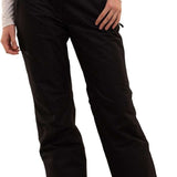 Icepeak Ladies Curlew Insulated Pant 2022-2023 - Black insulated ski pants with a subtle snowflake pattern on the side of one leg.