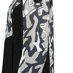 Icepeak Ladies Erbach Insulated Jacket - A black and white camouflage patterned jacket with a fur-lined hood.
