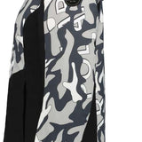 Icepeak Ladies Erbach Insulated Jacket - A black and white camouflage patterned jacket with a fur-lined hood.