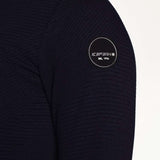 Icepeak Ladies Evansdale 1/4 Zip Top 2022-2023 - A black zip-up top with a high collar and diagonal ribbed pattern on the front.