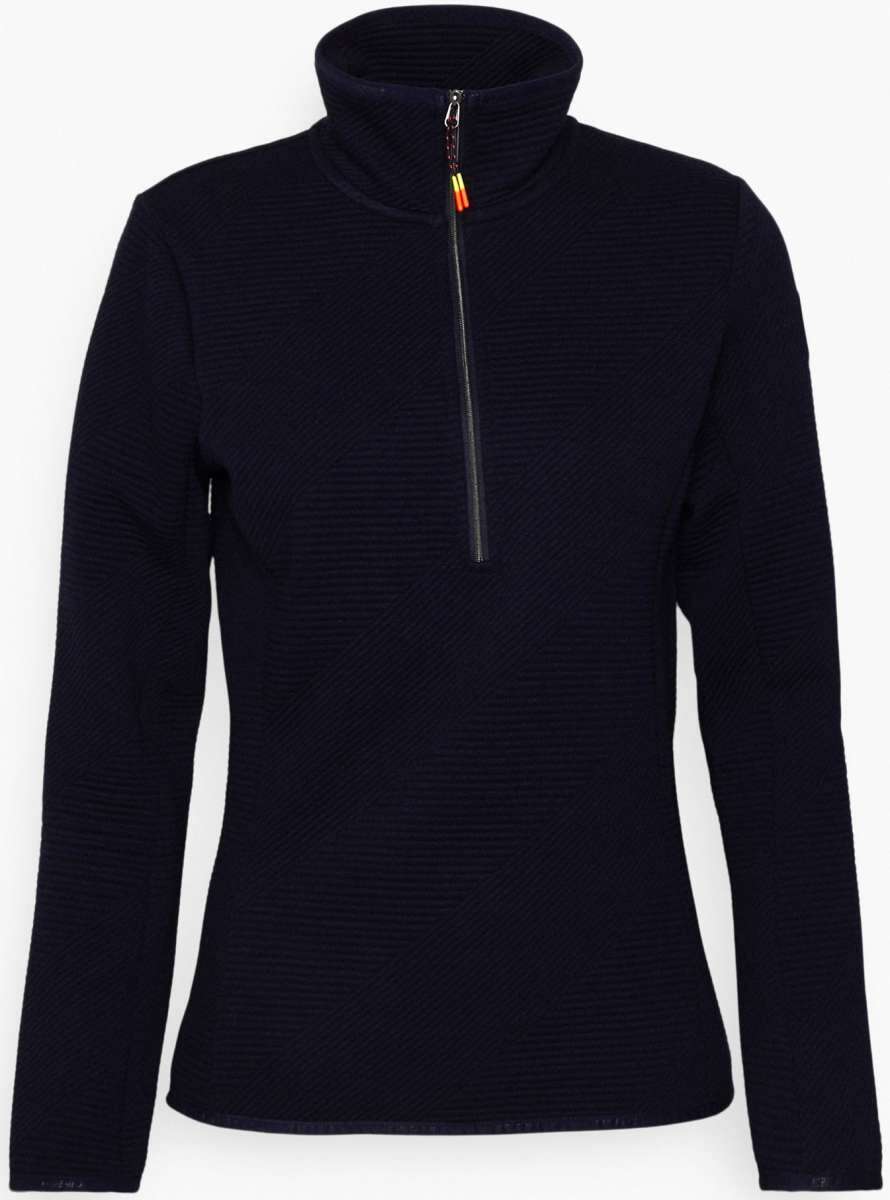 Icepeak Ladies Evansdale 1/4 Zip Top 2022-2023 - A navy blue zip-up top with a quarter-length zipper and a high collar.