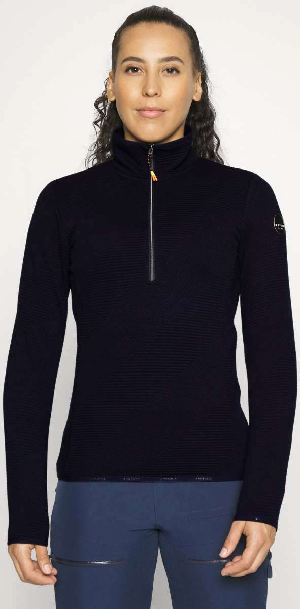 Icepeak Ladies Evansdale 1/4 Zip Top 2022-2023 - A black quarter-zip top with a high collar and zip running down the front.