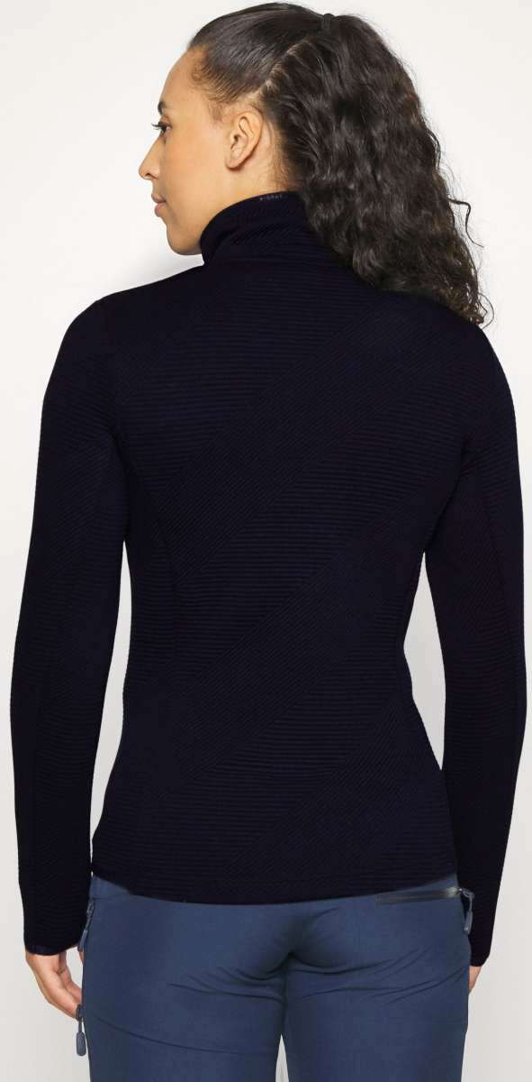 Icepeak Ladies Evansdale 1/4 Zip Top 2022-2023 - A black quarter-zip top with a high collar and zippered chest pocket.