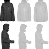Volcom Women's Aris Insulated Gore Jacket 2021 - A black jacket with a hood, zippered pockets and white accents on the chest and sleeve cuffs.