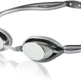 Speedo Jr. Vanquisher 2.0 Mirrored Swim Goggle - A pair of mirrored swim goggles with a sleek, modern design and adjustable straps.