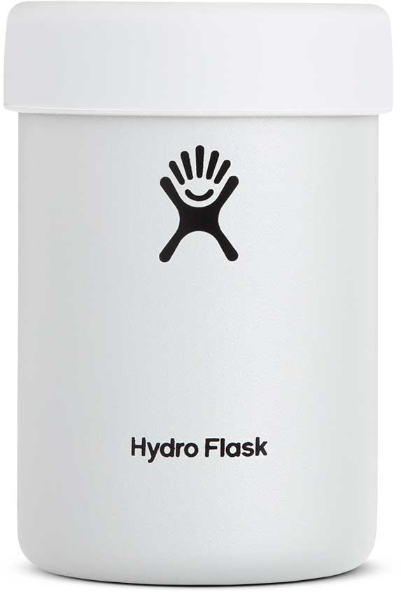 Hydro Flask 12oz Cooler Cup - A white insulated tumbler with a screw-on lid and a small logo on the side.
