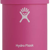 Hydro Flask 12oz Cooler Cup - A pink cooler cup with a white logo of a handprint and a smiley face in the center, featuring a screw-on lid.