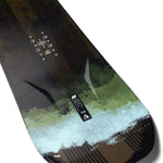 K2 Antidote snowboard features a white base with blue and black graphic details.