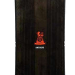 K2 Antidote snowboard, 2023 model, features a striking blue and green graphic design.