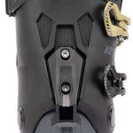 The K2 BFC 90 GW Ski Boot is a black and gray boot with a buckle closure system. It features a sturdy design, suitable for skiing and snowboarding activities. The boot has a high-top design that provides ankle support and protection.