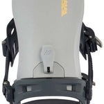 K2 Bond 2024 snowboard bindings feature a black base with yellow accents.