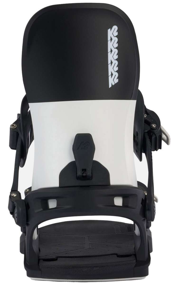 K2 Bond 2024 snowboard bindings feature a black base with white accents.