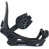 Black K2 Bond snowboard bindings feature a distinctive design and K2 branding.