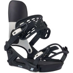 Black K2 Bond snowboard bindings feature a distinctive design.