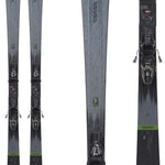 K2 Disruption 76 System skis, 2024 model, feature black topsheets and red bindings.
