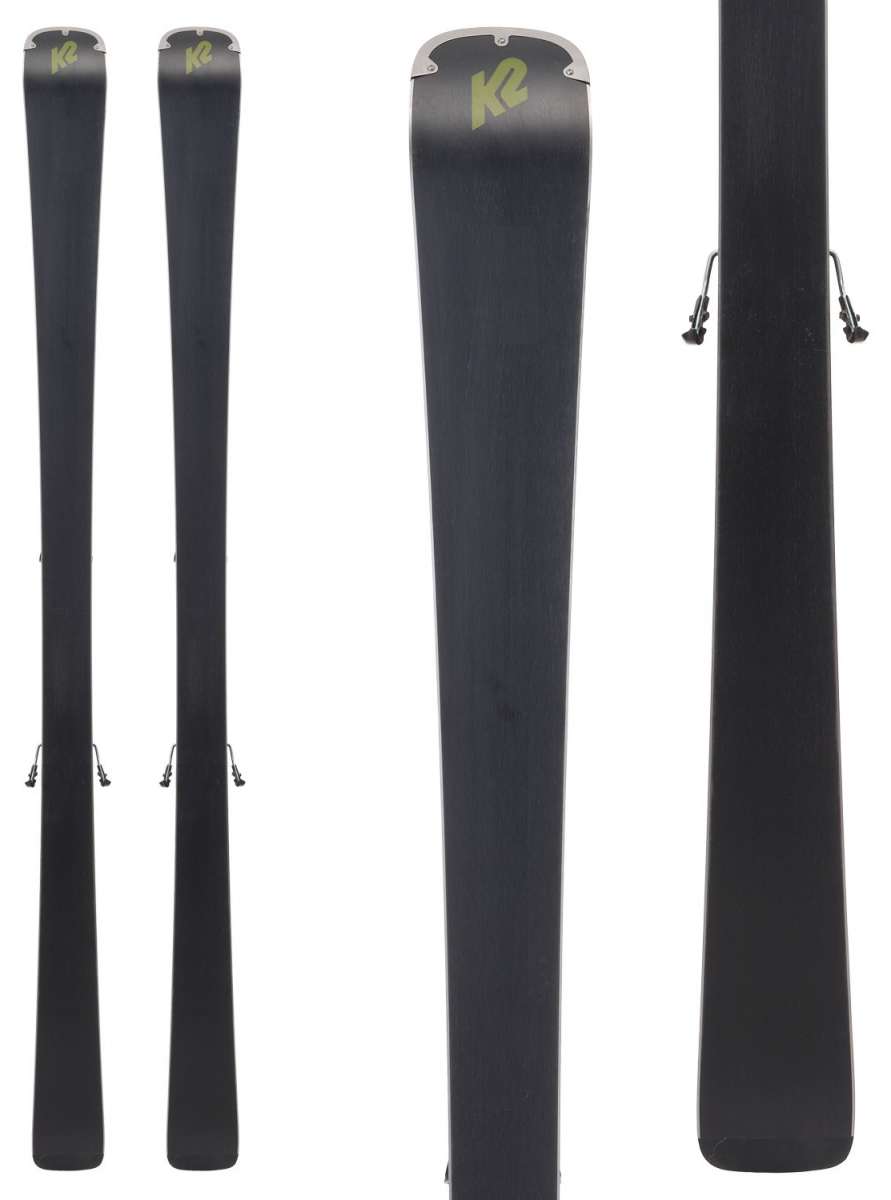 K2 Disruption 76 System skis, 2024 model, feature black topsheets and M2 10 bindings.