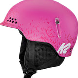 K2 Youth Illusion Helmet 2024, a pink ski helmet with distinctive textured design.