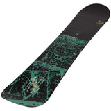 K2 Instrument snowboard, 2022 model, features a dark green and white graphic design.