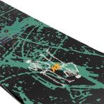 K2 Instrument snowboard, 2022 model, features a vibrant green and black graphic design.