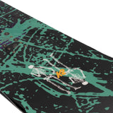 K2 Instrument snowboard, 2022 model, features a vibrant green and black graphic design.