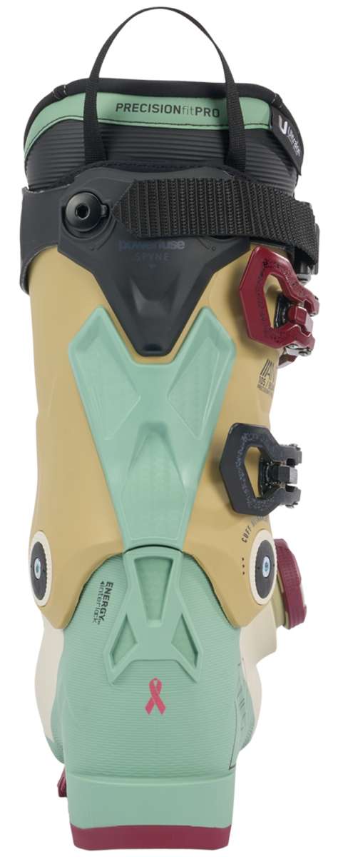 K2 Women's Anthem 105 BOA ski boots feature a black and pink design with BOA lacing.