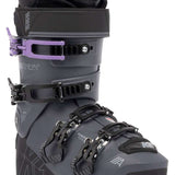 The K2 Ladies Anthem 85 MV Ski Boots for the 2022-2023 season, featuring a black and white color scheme with purple accents.