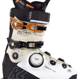 K2 Anthem 95 BOA women's ski boot features a white and gray design with red accents.