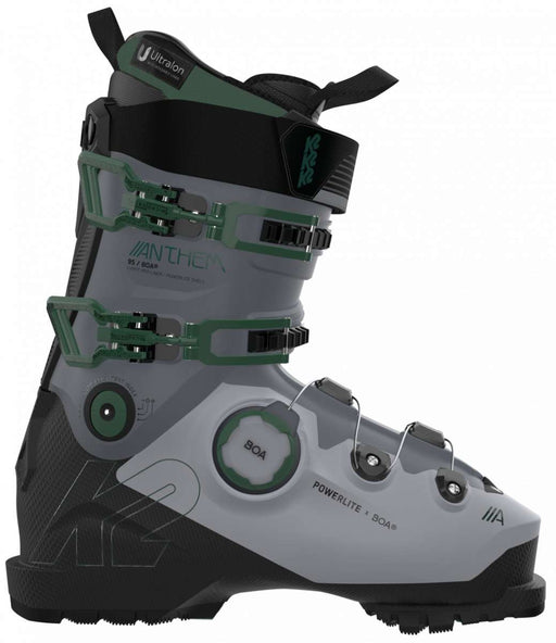K2 Ladies Anthem 95 BOA Ski Boots 2025 - Grey/Green Angle1