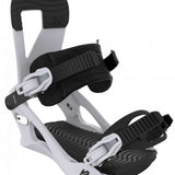 White K2 Bedford snowboard binding features black accents and adjustable straps.