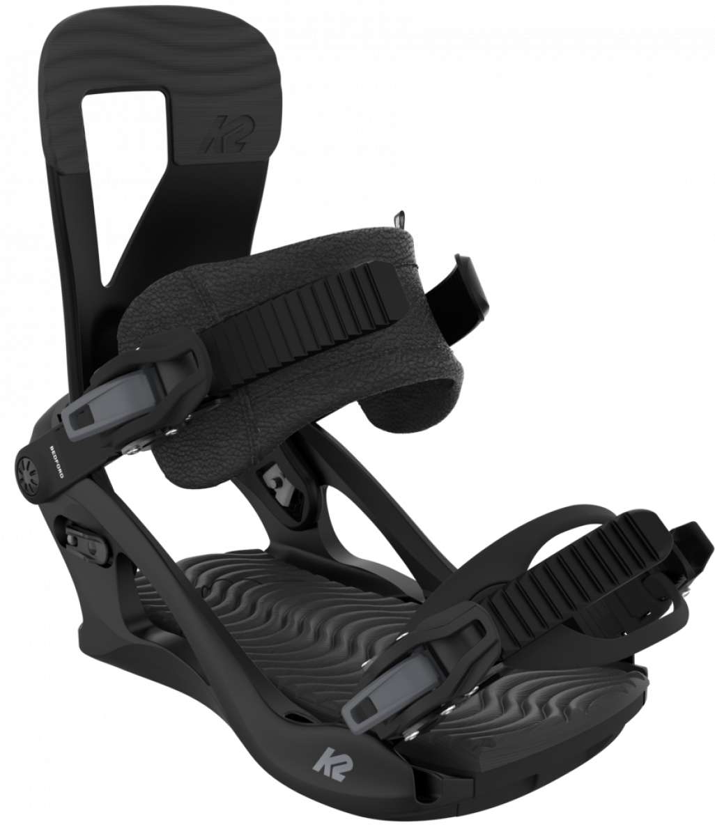 Black K2 Bedford snowboard binding features a sleek design for women.