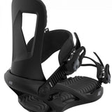 K2 Women's Bedford snowboard binding, black with gray accents, features a distinctive ergonomic design.