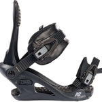 K2 Bedford 2024 women's snowboard bindings feature a black base and gray straps.