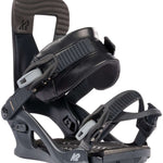 K2 Bedford 2024 women's snowboard bindings feature a black and gray design.