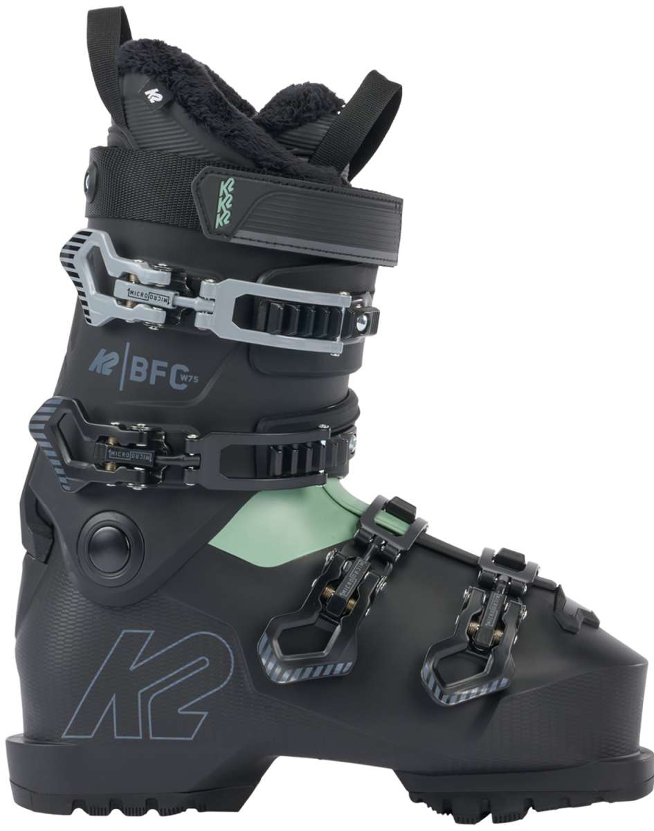 BFC Women's 75 Ski Boot 2025 - Black/Mint Angle 1