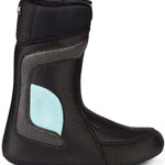 K2 Women's Contour snowboard boot, black with blue accents, features a streamlined design.