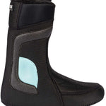 K2 Women's Contour snowboard boot, black with teal accents, features a streamlined design.
