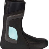 K2 Women's Contour snowboard boot, black with teal accents, features a streamlined design.