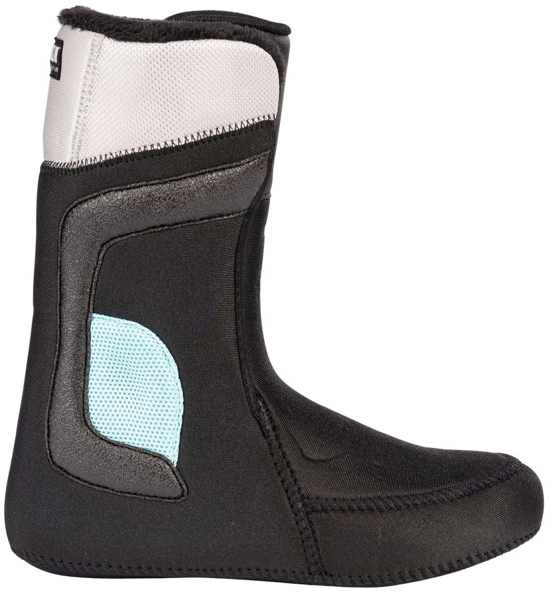 K2 Women's Contour snowboard boot, black with gray accents and a distinctive curved design.