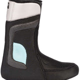 K2 Women's Contour snowboard boot, black with gray accents and a distinctive curved design.