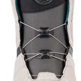 K2 Women's Contour snowboard boot, white with teal accents and a black BOA dial.