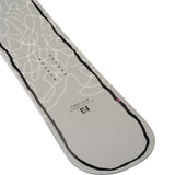 K2 Women's First Lite snowboard, 2024 model, features a gray top with distinctive pink and black graphics.