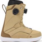K2 Kinsley snowboard boot in tan with BOA lacing system and white sole.